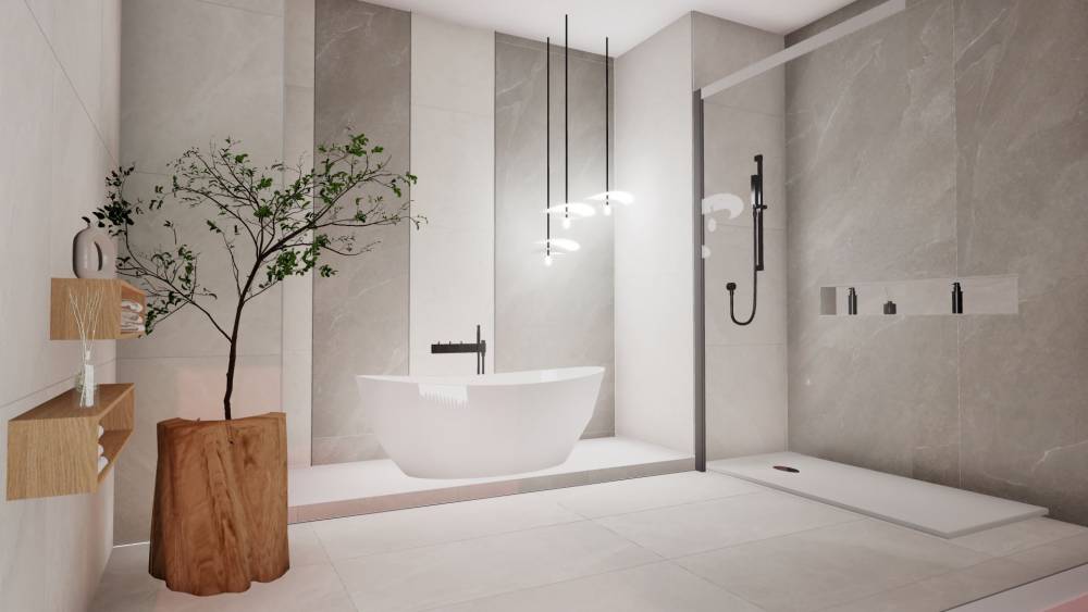 grande salle de bain moderne